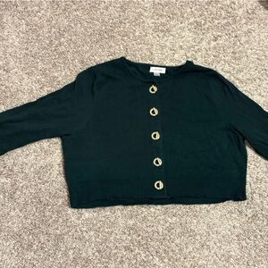 Clavin Klein Cropped Green Cardigan.